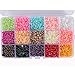 9000pcs Mixed 15Color Half Pearl Bead 4mm Flat Back Gem Scrapbook Craft DIY Compartment Plastic Box