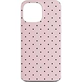 Minimalist Cute Soft Light Pink and Brown Polka Dot Pattern Case for iPhone 13 Pro Max
