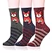 EBMORE Women's Animal Pattern Warm Socks For Winter (Fox Stripe),Free size