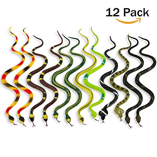 Kicko 14 Inch Assorted Big Rainforest Snakes - 12 Pieces Stretchy Limbless Replica Reptiles, Gag Toy - //medicalbooks.filipinodoctors.org