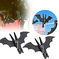 HenJiu Bat-Shaped Clip 2Pcs Weird Halloween Party Decoration Batman Home Service Hook Hanging Nail Plastic bat-Shaped Clothes Clip Clothespin Laundry Rack Cool