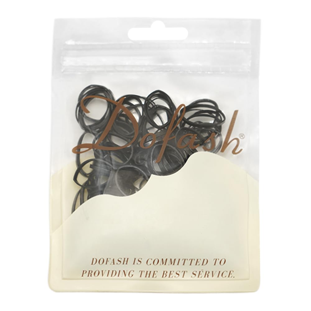 Dofash 2*50MM No Damage Small Elastic Hair Ties Rubber Bands for Women's Hair - 200pcs (Black) — image 1
