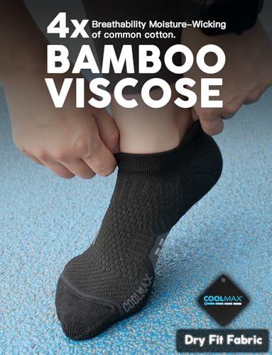 Juclise COOLMAX Bamboo Compression Socks, Short Running Socks, Breathable and