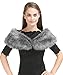 Lucky Leaf Women Winter Faux Fur Scarf Wrap Collar Shrug for Wedding Evening Party