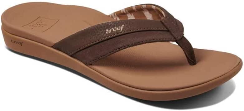 Amazon.com | Reef Women's Ortho-Bounce Coast Sandals, Coffee, 5 | Flip-Flops