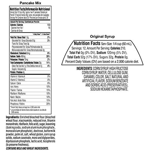Aunt Jemima Original Syrup & Complete Buttermilk Pancake Mix Variety Pack, 2 (2lb) Boxes of Pancake Mix & 1 (24oz) Bottle of Original Syrup, 1 Set