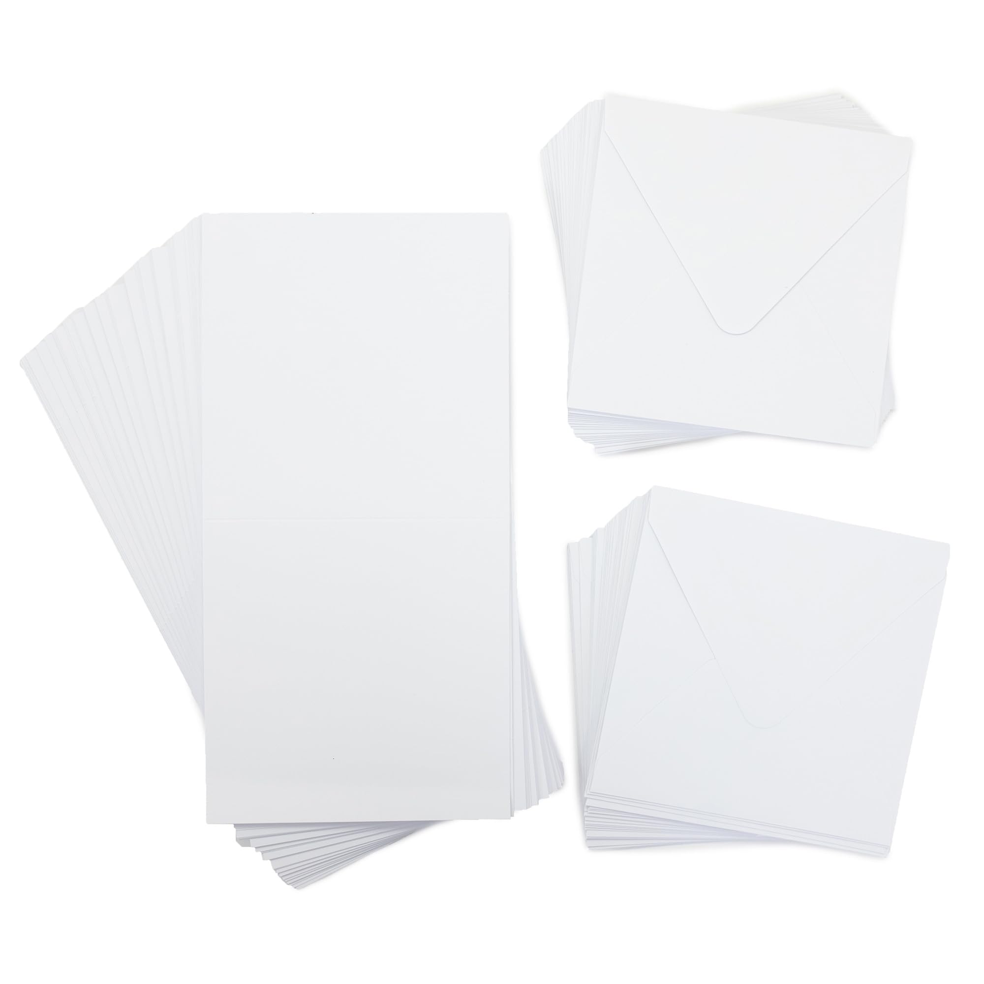 Crafter's Companion - 5" x 5" White Cards & Envelopes - Pack of 100 - Includes 50 White Card Blanks & 50 Matching Envelopes - Great for a Variety of Occasions