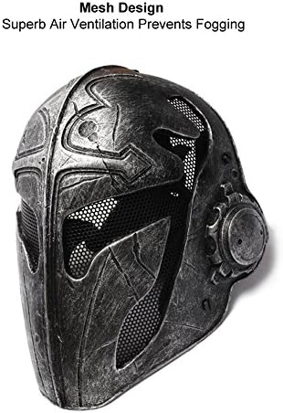 Amazon Onetigris サバゲーマスク メタルメッシュお面 フルフェイスマスク 騎士仮面 ハロウィン コスプレなど ブラック 戦闘服 通販