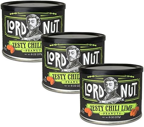 Lord Nuts Levington Zesty Chili Lime Peanuts Certified Kosher 24 oz 3 pack