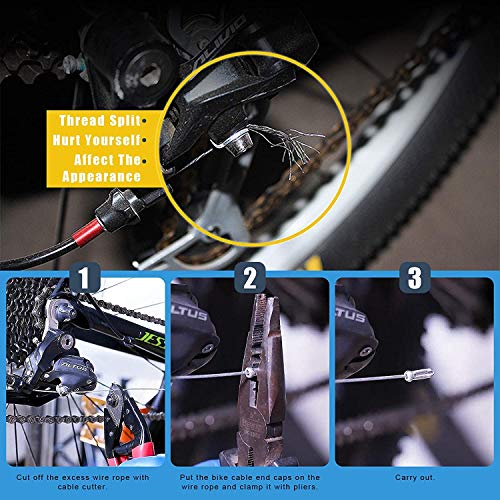 WZYTEU 150 stuks eindhulzen voor fiets, aluminiumlegering eindkappen fiets voor remkabel schakelkabel MTB fiets… - Image 4