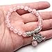 Top Plaza Amethyst & Rose Quartz Life Tree Stretch Lucky Stone Bracelet Reiki Healing Crystal Gemstone Dangle Charms Pendant Birthstone Bracelet(6.2