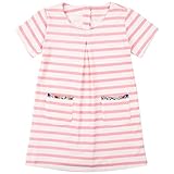 Ephex Little Big Girls Crewneck Stripe Short Sleeve Cotton Dress 2-8T