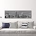 WallsThatSpeak Panoramic Cleveland Cityscape Picture, Black and White Stretched Canvas Art Prints, Wall Decoration for Bedroom or Office, Framed and Ready to Hang, 14” x 48”