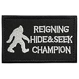 SpaceAuto Reigning Hide and Seek Champion Funny Tactical Morale Hook & Loop Fastener Patch 3.15