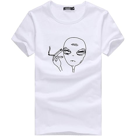 TOPSELD T Shirt Damen, Frauen T-Shirts Sommer Druck Kurzschluss HüLsen Lose Oberseiten Bluse