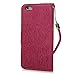 iPhone 6S Plus Case,iPhone 6 Plus Case Wallet Case Kickstand 3D Embossed Floral Bird PU Leather Flip Case & Magnetic Clip ID/Credit Card Holders Diamond Dust Plug Stylus Pen by Badalink - Hot Pink