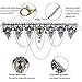 Boao Gothic Choker Necklace Lace Choker Halloween Gothic Jewelry with Lace Bracelet and Pendant Earrings for Women(Classic)