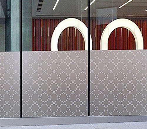 Decorative Privacy Windows Film Sticker Clover Pattern Window Cling Paper For Home and Office17.7x78.7-Inch