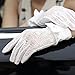 Flywife Women's Bridal Wedding Lace Gloves Derby Tea Party Gloves Victorian Gothic Costumes Gloves (Bowknot white)