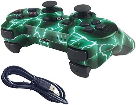 Nesada Wireless Bluetooth Controller For PS3 Double Shock (Green Lighning)