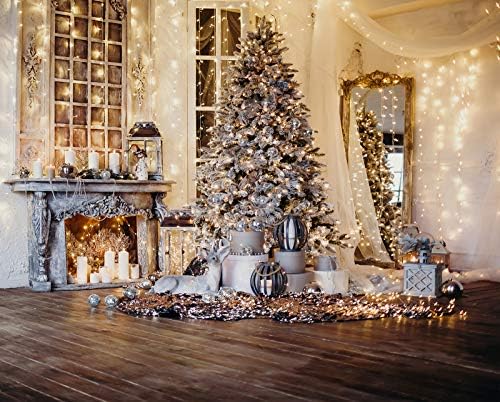 Ltlyh 10 X 8フィート クリスマスツリーテーマ クリスマスストーブ 暖炉 ギフト背景 クリスマスパーティー写真