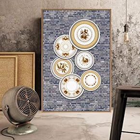 Floating Framed Canvas Wall Art for Living Room, Bedroom Plates Canvas Prints for Home Decoration Ready to Hang - 16x24 inches