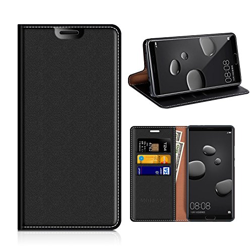 Huawei Mate 10 Wallet Case, Mobesv Huawei Mate 10 Leather Case/Phone Flip Book Cover/Viewing Stand/Card Holder for Huawei Mate 10, Black