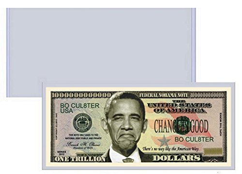 "Nobama" (President Obama) Million Dollar Bill - 10 Count with Bonus Clear Protector & Christopher Columbus Bill