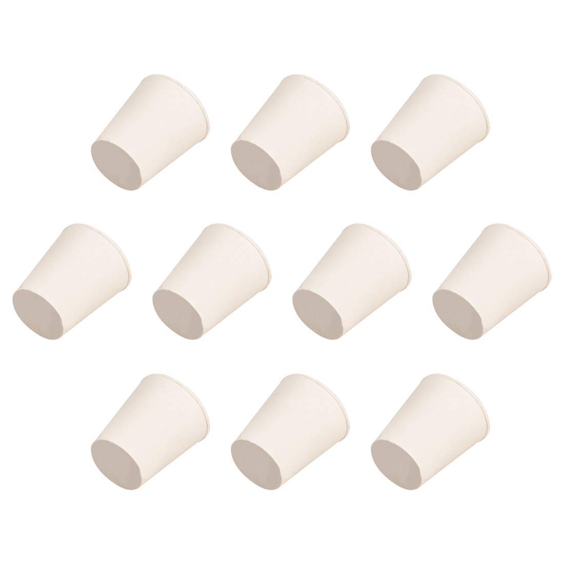 uxcell White Tapered Shaped Solid Rubber Stopper for Lab Tube Stopper Size 3 10Pcs