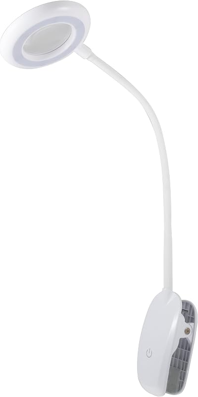 PURElite Clip-on Magnifier Light 3X LED Desk Lamp USB Rechargeable