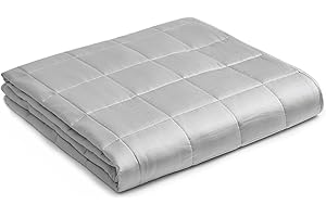 YnM Cooling Weighted Blanket — 100% Cooling Oeko-Tex Certified Material with Premium Glass Beads (Light Grey, 48''x72'' 20lbs), Suit for One Person(~190lb) Use on Twin/Full Bed