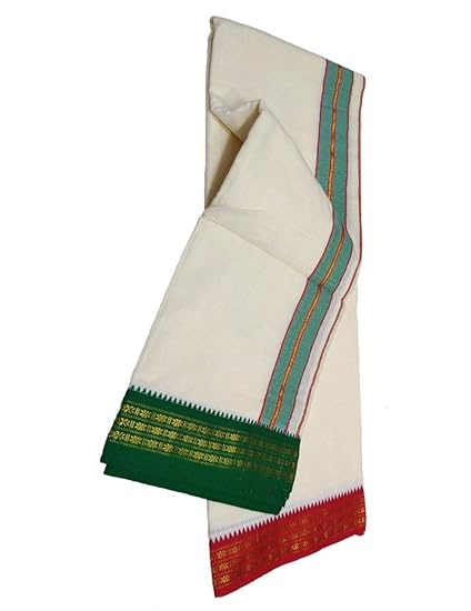Cotton Cool Men's Single Dhoti 2.00 Mts 100% Cotton (Pack of 1 Piece Cream)
