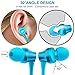AFUNTA Earbud Headphone, Stereo in-Ear Earphone 3.5mm with Microphone Clear Sound Noise Isolating Ergonomic Comfort Fit Compatible Cell Phone iPhone Samsung Sony iPad Laptop PC - Blue