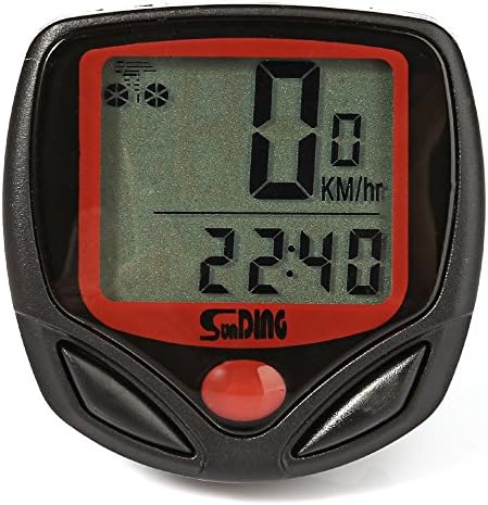 Bike Computer, FiFun Wired Cycle Computer Odometer Speedmeter with 14 Functions Waterproof Black