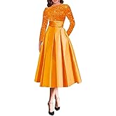 CMISDAC Glitter Sequin Satin Prom Dress for Women Long 2026 Wedding Guest Dress Tea Length Evening Party Gowns