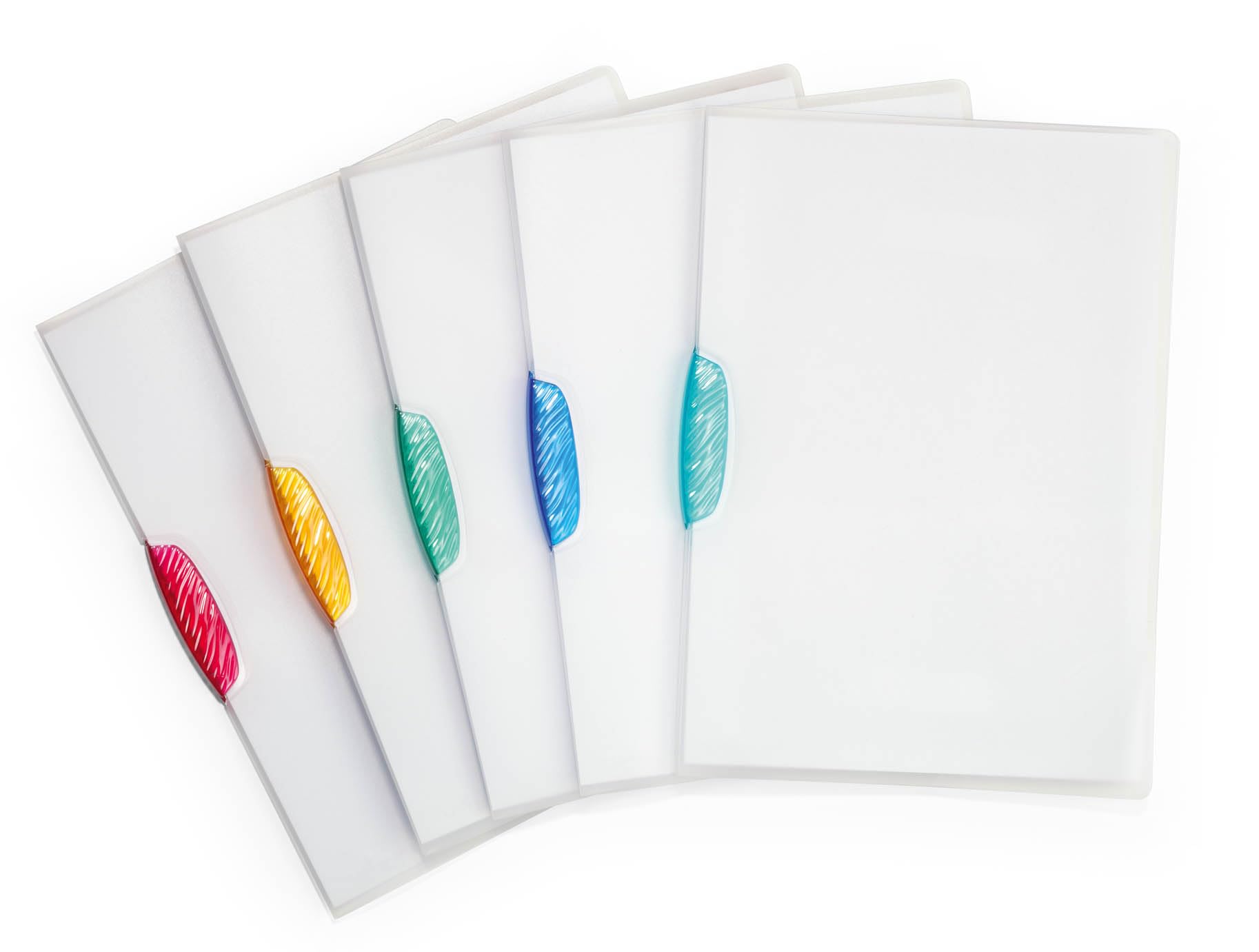 Durable SWINGCLIP 30 Document Clip Folder - 25 Pack - A4 Assorted Colours - No Need for Hole Punchers with Easy to Use Clip Files