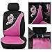 Flying Banner Car Seat Covers Full Set Front Seats and Rear Bench Polyester Cover Embroidered Butterfly Three-Dimensional (3D) Pink with Black