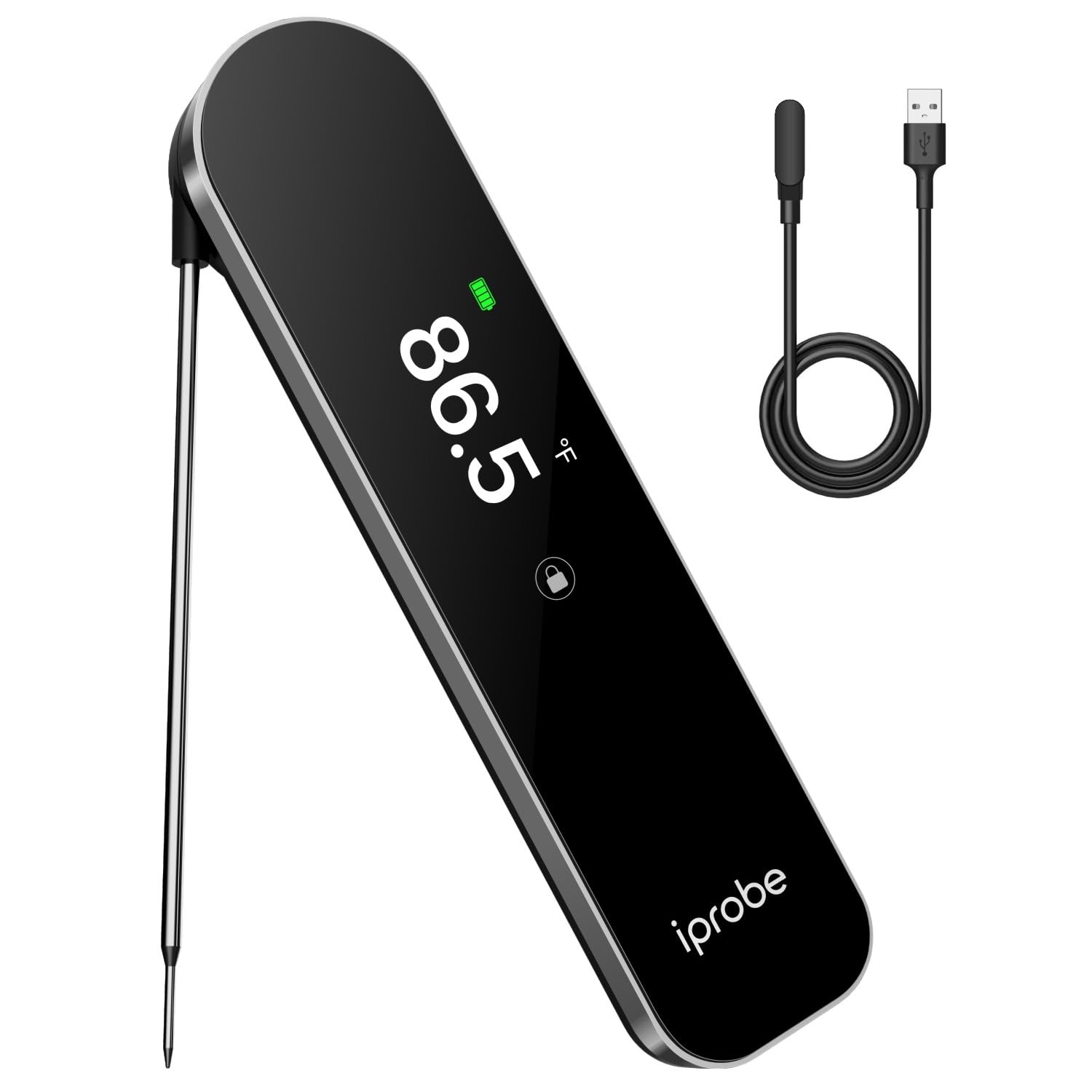 Photo 1 of 0.5 Sec Instant Read Digital Meat Thermometer with ±0.5°F Accuracy, IP67 Waterproof, Rechargeable Food Thermometer, Motion-Sensing Auto-Flip TFT Screen for Cooking, Kitchen, Oven, Grill, Candy, BBQ