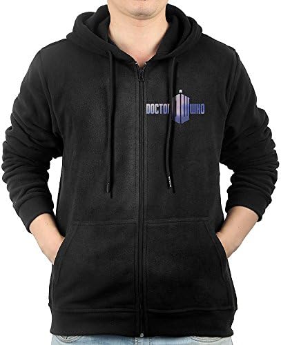 Men's Tv Show Doctor Who Logo Zip-Up Hoodie Sweatshirt