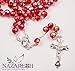 New Catholic Rosary Red Crystal Beads Necklace Holy Mary & Crucifix Jerusalem