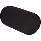Omabeta Microbead Pillow, 12 6inch Pillows for Adults, Beanie Pillow Mini Microbead Back Cushion Roll Throw Pillow Travel Home Sleep Neck Support with Soft Tiny Micro Beads(Black)