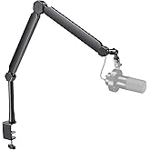 FIFINE Mic Boom Arm, Microphone Stand with Cable Management Channels, Extension Tube, Desk Clamp, Thread Adapter, Fully Adjustable Metal-Built Podcast Mic Arm for Streaming Gaming Recording-BM66T