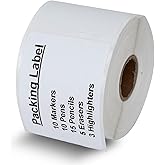 BETCKEY - Compatible with Dymo 30324 (2-1/8" x 2-3/4", Removable) Large Multipurpose Labels, Compatible for Dymo LabelWriter Thermal 450, 4XL & Zebra Desktop Printers [1 Roll, 320 Labels, Removable]