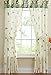 Collections Etc Magnolia Garden Floral Leaf Rod Pocket Window Curtains - Country Cottage Chic Design, Sage, Panel Pair