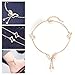 Adecco LLC Butterfly Tassel Rose Gold Titanium Steel Chain Barefoot Sandals Ankle Bracelet (Rose Gold)