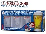 Set of 4 Russia 2018 Logos FIFA World Cup Trophy-glass Gift-Box -The Soccer Fan 's Drinkware set
