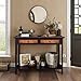 VASAGLE Sofa Table with 2 Drawers, Entryway Table with 1 Storage Shelf, Solid Wood Legs Console Table, for Living Room, Hallway, Easy Assembly, Country Style, Maple and Dark Walnut
