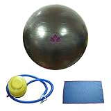 Clever Yoga Ball Exercise Ball FREE Hand Towel Foot Pump – Anti-Burst Balance Ball with Our Special “Namaste”