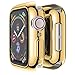 Compatible Apple Watch Case Series 4, Full Front Plated Soft TPU All-Around Screen Protectors Shockproof Slim Bumper Smartwatch Iwatch Cover for Apple Watch Series4 (Gold, 40mm)