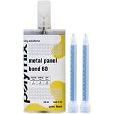 Polymix Metal Panel Bond 60 Adhesive 200ml Cartridge, 2 Mixing Nozzles | Two-Part Urethane Adhesive used to bond steel and aluminum for automotive applications including quarter panels, roofs